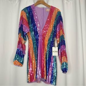 Show Me Your Mumu  Kidman Rainbow Sequin Mini Dress size S